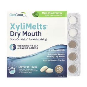 Oacoat Xylimelts Dy Mouth Mild 오라코트 자일리멜츠 드라이 마우스 마일드 민트 향 40정 3팩, 1개