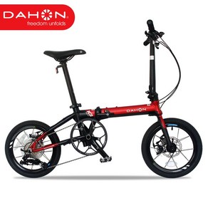 Dahon Dahang K3plus16 인치 초경량 9단 브레이크 접이식 자전거, 16인치, A.블랙과레드(자체프로그래밍된휠), 1개