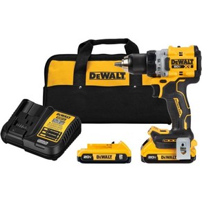 DEWALT 20V MAX XR 무선 드릴/드라이버 키트 브러시리스 콤팩트 배터리 2개와 충전기DCD800D2, 1개