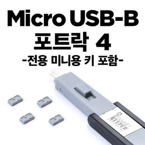 [스마트키퍼] 포트 잠금장치 스틱형 Mico USB-B포트 락 스마트키퍼 MUL04PKGY [그레이/미니키1개+커넥터 4개], 1개