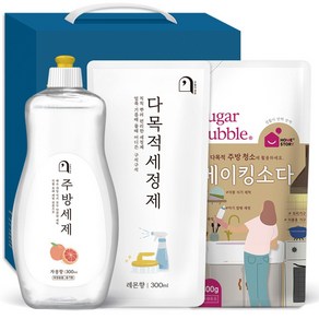 오늘의쉼표 세제 선물세트 답례품 자몽 48호 (주방세제 + 다목적세정제 + 베이킹소다 300g), 1개