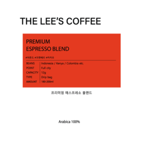 THE LEE'S COFFEE 프리미엄블렌드 드립백1박스[10개입] 드립백커피, 10개, 12g, 1개, 10개입