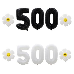 [해피쏘굿] 32인치 블랙/화이트 숫자 (100일~900일) + 데이지 풍선세트