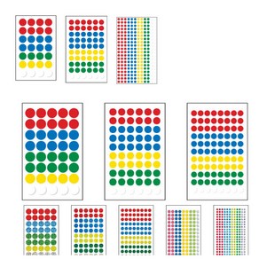 세모네모 견출지 원형스티커 색상혼합 12종 모음(선택구매), 원형 10-333-1 (5색혼합)