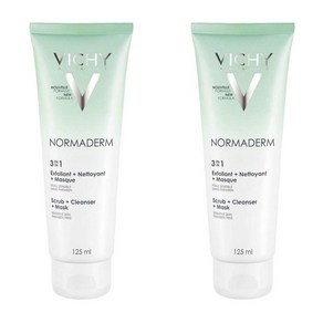 비쉬 노르마덤 3in1 필링 스크럽 클렌저 클린저 마스크 125ml 2개 Vichy Nomadem Scub Cleanse Mask