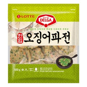 롯데 한입 오징어 파전 500g/냉동 에어프라이어 부침개 전 전통주 막걸리 안주 야식 반찬 간식, 2개, 500g