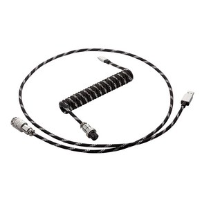 CableMod Po Coiled 항공 키보드 케이블 (1.5m 스털링 블랙), 1개