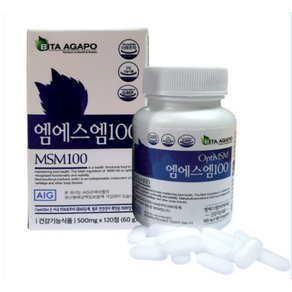 헬씨나라 손가락 무릎 관절영양제 엠에스엠 100 500mg 120정, 2개, 240정