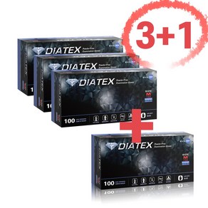 [ DIATEX ] 다이아텍스 블랙니트릴장갑 3+1 (총 400장), 특대(XL) 이상, 4개