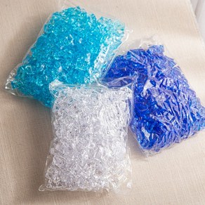 [데코봉봉] 얼음 모형 한 봉지 500g 소 인공 인조 가짜 아크릴 조각, 블루