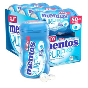 Mentos Pure Fresh Chewing Gum 멘토스 퓨어 프레쉬 츄잉 검 프레쉬 민트 50개입 6팩