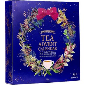 New English Teas 뉴잉글리시티 크리스마스 티 어드벤트 캘린더 2023 홍차, 75g, 1개, 50개입