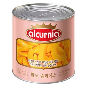 알쿠니아 황도 슬라이스 통조림, 1개, 2.65kg