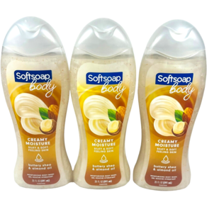 소프트솝 Softsoap 보습 바디워시 시어 & 아몬드 오일 20온스 3개 묶음 229797