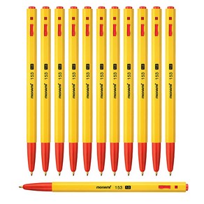 브랜드 없음 [pen4u]모나미 153 유성볼펜 12자루1box 1.0mm, 빨강, 12box