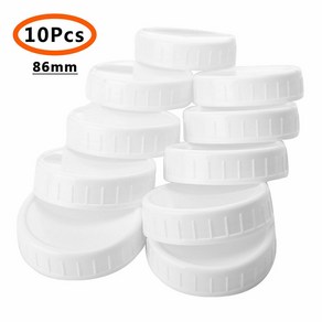 10PCS 플라스틱 스토리지 86mm 표준 정규 입 메이슨 항아리 병 뚜껑 늑골 캡, 하나, 보여진 바와 같이, 10개