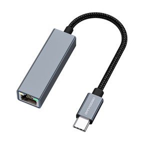 바라보고 USB C타입 기가비트 이더넷 유선 랜카드 허브 그레이, DK01, 1개