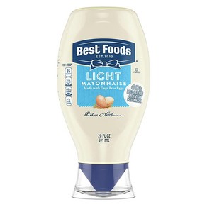 Best Foods 마요네즈 라이트 1개 크림 같은 조미료 또는 샌드위치용 일반 마요네즈보다 지방과 칼로리가 60% 적습니다. 591.5ml20온스 206775, 591ml