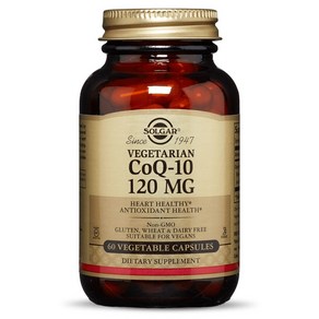 솔가 베지테리안 CoQ-10 120mg 글루텐 프리 무설탕 베지터블 캡슐, 1개, 60정