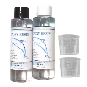 고투명 크리스탈 2액형 1대1 에폭시 200ml 계량컵 포함, 혼합, 1세트