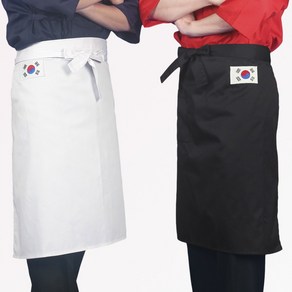 DAE149 주방 쉐프 조리 서빙 태극기 허리 앞치마, DAE149 검정, 1개