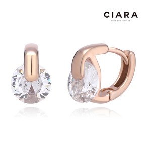 CIARA 14K Campania D스톤 포인트 원터치 귀걸이(GoldPlated)