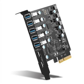 데스크탑용 PCI-E to USB 3.2 타입 카드 2 세대 어댑터 20 Gbps 대역폭 확장 카드 7 포트, 2xType-c 5xUSB3.2