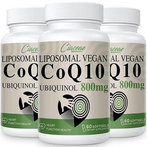 리포솜 CoQ10 800mg 유비퀴놀 소프트젤 최대 흡수 코엔자임 Q10 항산화제 심, 1개