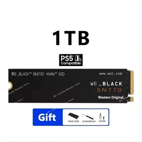 내장 솔리드 스테이트 노트북 컴퓨터용 하드 M2 SATA PS5 SN770 신제품, 없음, 1.1TB