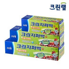 크린랲 크린 이중 지퍼백 소+중+대+수세미, 1세트