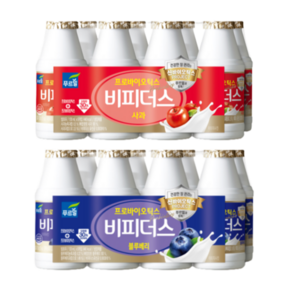 푸르밀 비피더스 사과 130mlx16개+블루베리 130mlx16개(총32개), 단품, 130ml