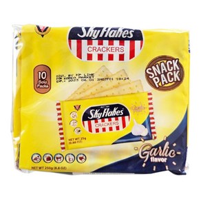 필리핀 MYSan 스카이플렉스 크래커 마늘향 250g 과자 / Sky Flakes CRACKERS Galic flavo, 1개