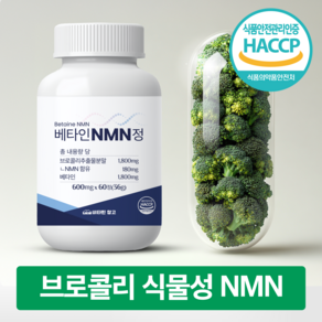 비타민창고 베타인 NMN 엔엠엔 100% 식물성 브로콜리 600mg, 1개, 60정