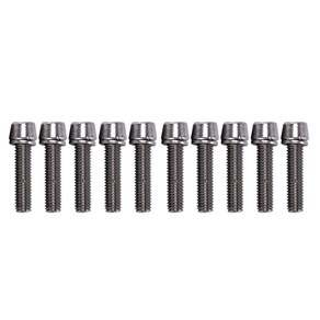 shangen 자전거 스템용 와셔 m6x20mm 나사가 있는 10pcs 알렌 육각 m5x 20mm 테이퍼 헤드 볼트 팩, 은, 알루미늄 합금, 10개, 은