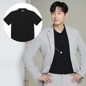 [파크랜드]오스틴리드 25S/S 남성 여름 반팔 블랙 카라 니트 티셔츠 AWN25652 NC울산뉴코아