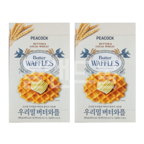 피코크 우리밀 버터 와플, 288g, 2개