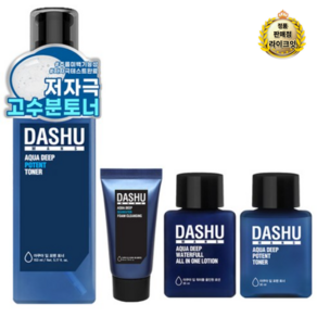 다슈 맨즈 아쿠아 딥 포텐 토너 153ml + 30ml + 클렌징폼 30ml + 로션 30ml 세트, 1세트