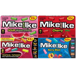 Mike & Ike Chewy Candy Vaiety Pack  Bey Blast Topical Watemelon Chey  0.78 Ounce (Pack, 24개, 22g