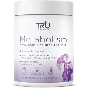 TRU Supplements 다이어트 팻버닝 체지방 감소 대사 진행성 지방 욕구 충족 기분 개선 불안감이나 충돌 없음 30인분, 1개