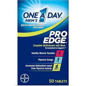 One A Day Men’s Po Edge Multivitamin Supplement with Vitamin A Vitamin C Vitamin D Vitamin E and Zi, 1개, 50정