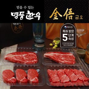 [명품한우금오]1등급 한우 홈파티 패밀리세트 1kg(등심 안심 꽃갈비살 트러플솔트40g), 1개