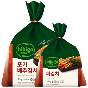 비비고 포기배추김치 5kg+파김치 800g 세트, 1개, 5.8kg