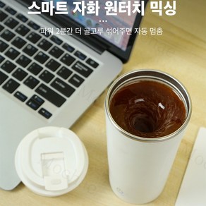 Mochae 전동 회전컵 차량용 자동 쉐이크컵 휴대 무선 자동믹서컵 USB 충전 400ml, 화이트