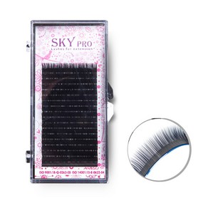 스카이 프로 Sky Po 속눈썹연장용 인조 가속눈썹 실크모 18줄 검정, 0.15mm C컬 10mm, 1개