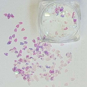 [고네일] 벚꽃 꽃잎 글리터 6종 단품 낱개 / 튤립네일 하트글리터 꽃네일 봄네일, 2오팔, 1개