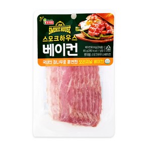 롯데 스모크 하우스 베이컨 85g 무료배송/냉장 아이스박스포장 에어프라이어 참나무 훈연 캠핑 브런치 볶음밥 샌드위치 토스트 맥주 안주