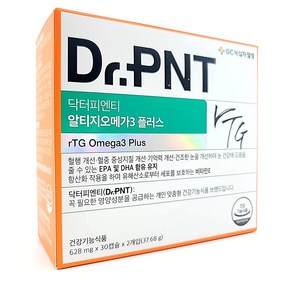 [정품]닥터피엔티 알티지 오메가3 플러스 TG Omega3 Plus EPA DHA vitamin E, 3개, 60정