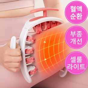 어나더랩 마사지 롤러 종아리 셀룰라이트 제거 괄사, 화이트핑크, 1개