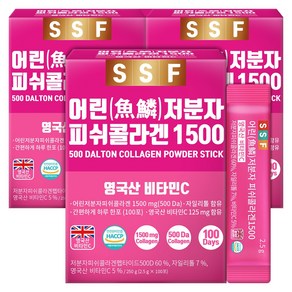 순수식품 500달톤 저분자 피쉬 콜라겐 1500mg 스틱 3박스(300포) 실속형 비타민C, 250g, 3개