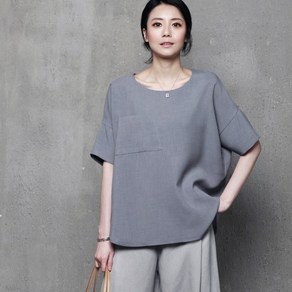 A116 베이직라인포켓블라우스[낱장세일]